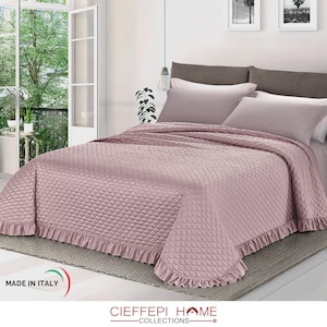 CRICRU' ROUCHE gesteppte Tagesdecke aus Satin – Doppelbett