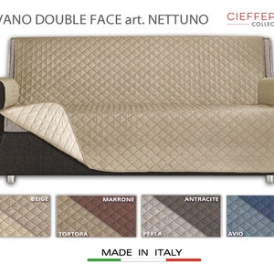 Nettuno Dubbelzijdige bankhoes van zacht gewatteerde microvezel gemaakt in Italië
