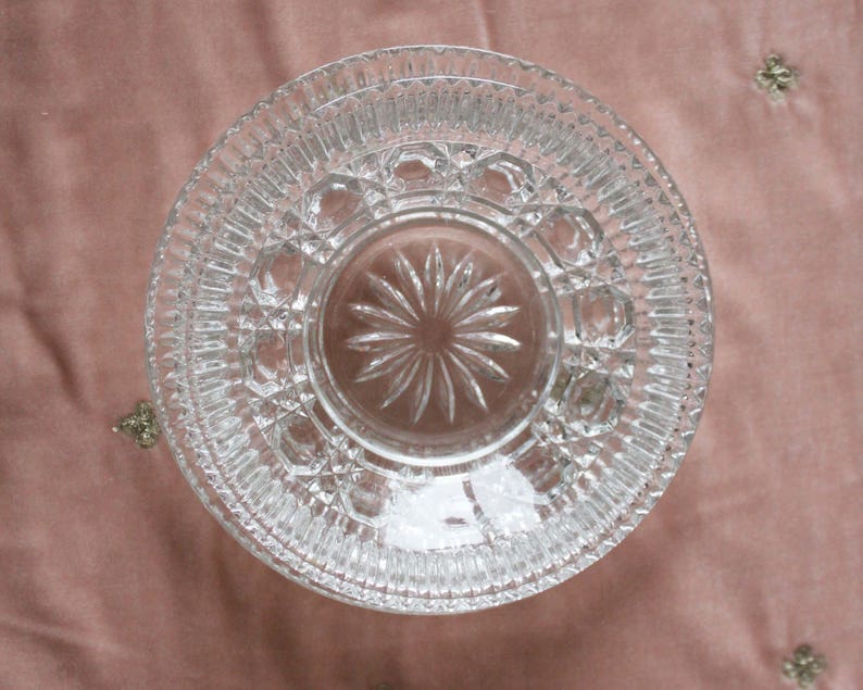 Royal Brighton SauceDressing Set with ServerOneida SilversmithsCrystal Glass Dressing Set