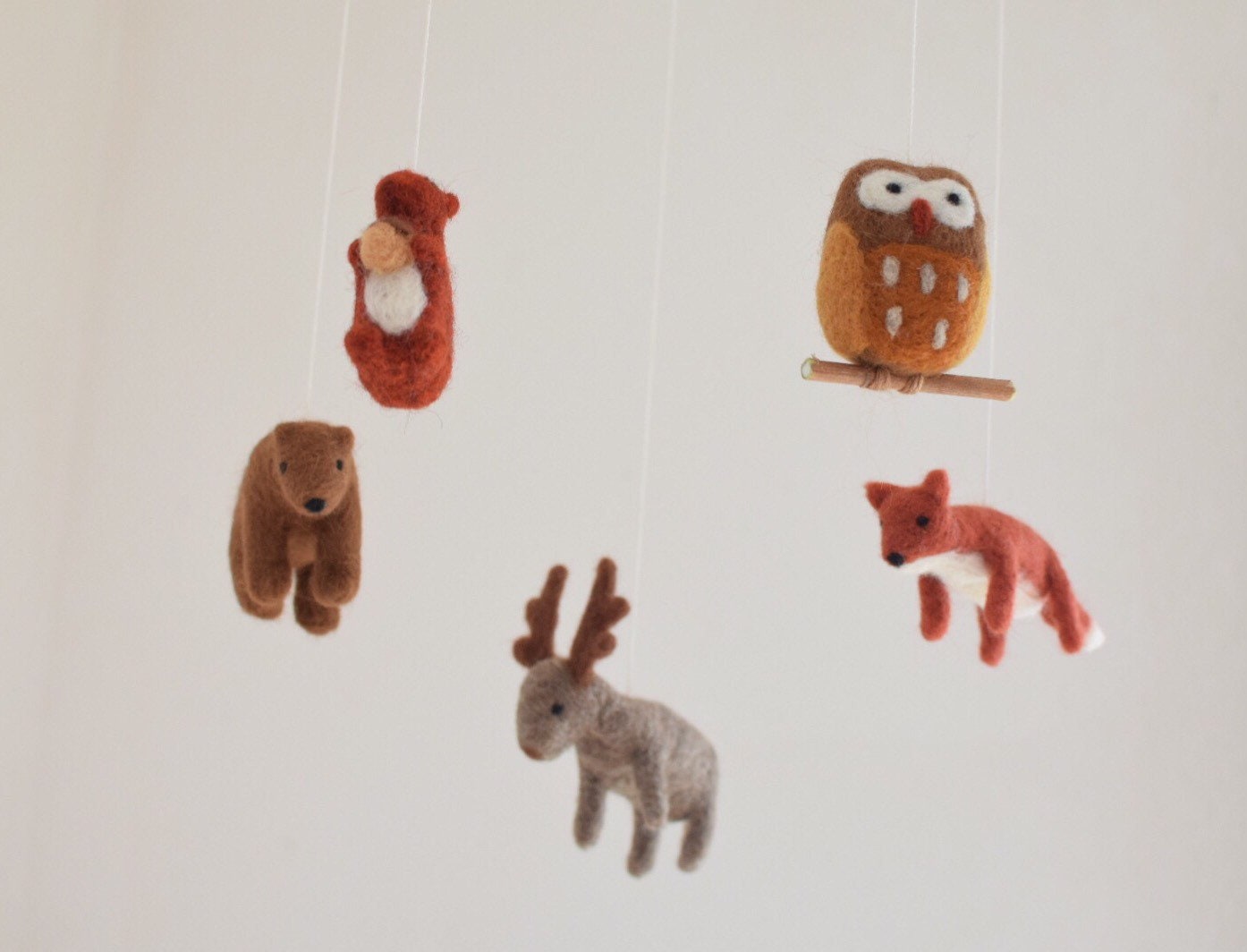 Wald Mobile Baby Mobile Filz Mobile Mobile Waldtiere Etsy