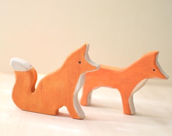 Holz Fuchs – Montessori & Waldorf Waldtiere Spielzeug, Nachhaltiges Lernspielzeug, Kinder Baby Geschenk