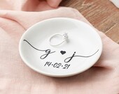 Engagement ring dish engagement gift personalised ring dish engagement gift for couple ring holder gift bridal shower gift jewellery dish