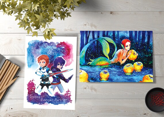 Voltron Legedary Defender Fanart Postcards Merman Lance And Etsy