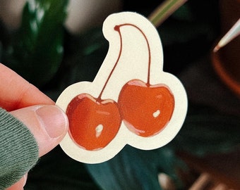 Cherries Sticker, Matte Vinyl Decal