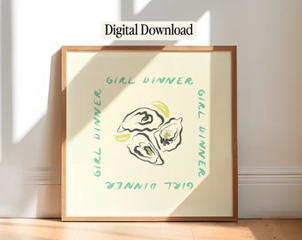 Assorted Girl Dinner Digital Download Art Prints