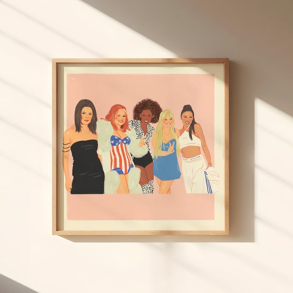 Hand-Drawn 1990s Spice Girls Art Prints