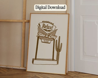 Vintage Western Motel Digital Download Art Print