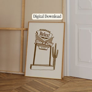 Vintage Western Motel Digital Download Art Print