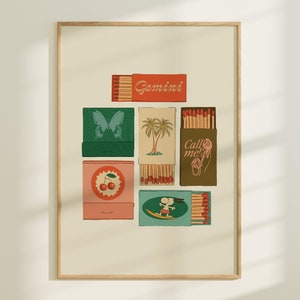 Zodiac Vintage Inspired Matchbook/Matchbox Prints