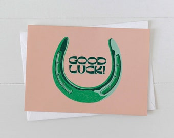 Good Luck Horseshoe Greeting Card