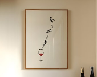Red Wine Dive Art Print