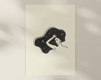 Starry Woman Art Print