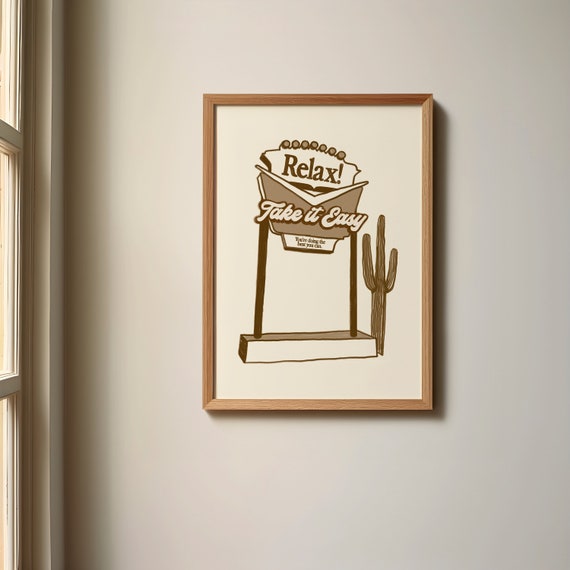Vintage Western Motel Self-Love Quote Art Print