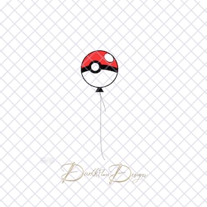 Pokeball Balloon SVG, PNG Birthday/Special Occasion Card