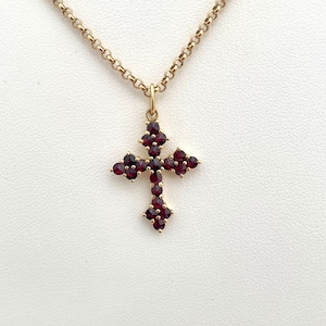 Petite Gold Vermeil Bohemian Garnet Cross Pendant Charm - Etsy