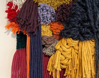 Textured Multi Colored Woven Wall Hanging Decor