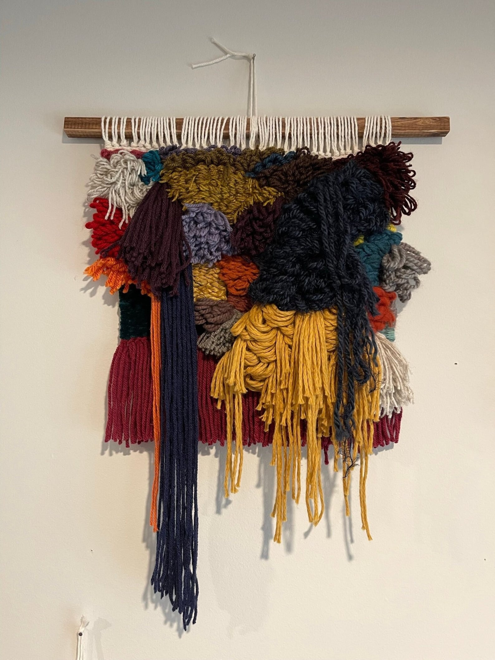 Image showcasing Textured Multi Colored Woven Wall Hanging Decor - Etsy
