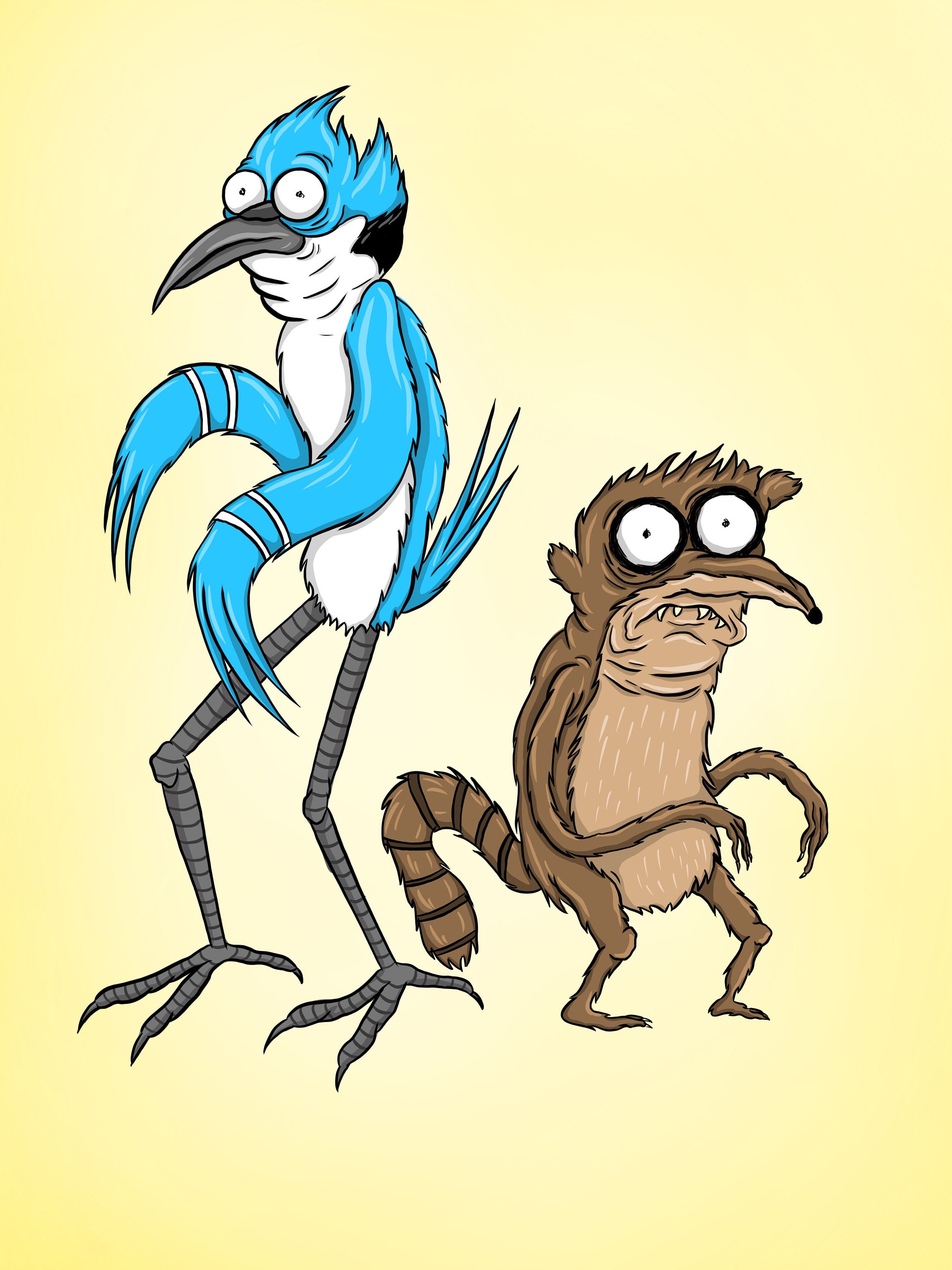 Mordecai and Rigby print.