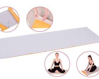 Yoga Towel,Print Yoga Mat Towel Gray Qord Sweat Absorbent Non-Slip for ...