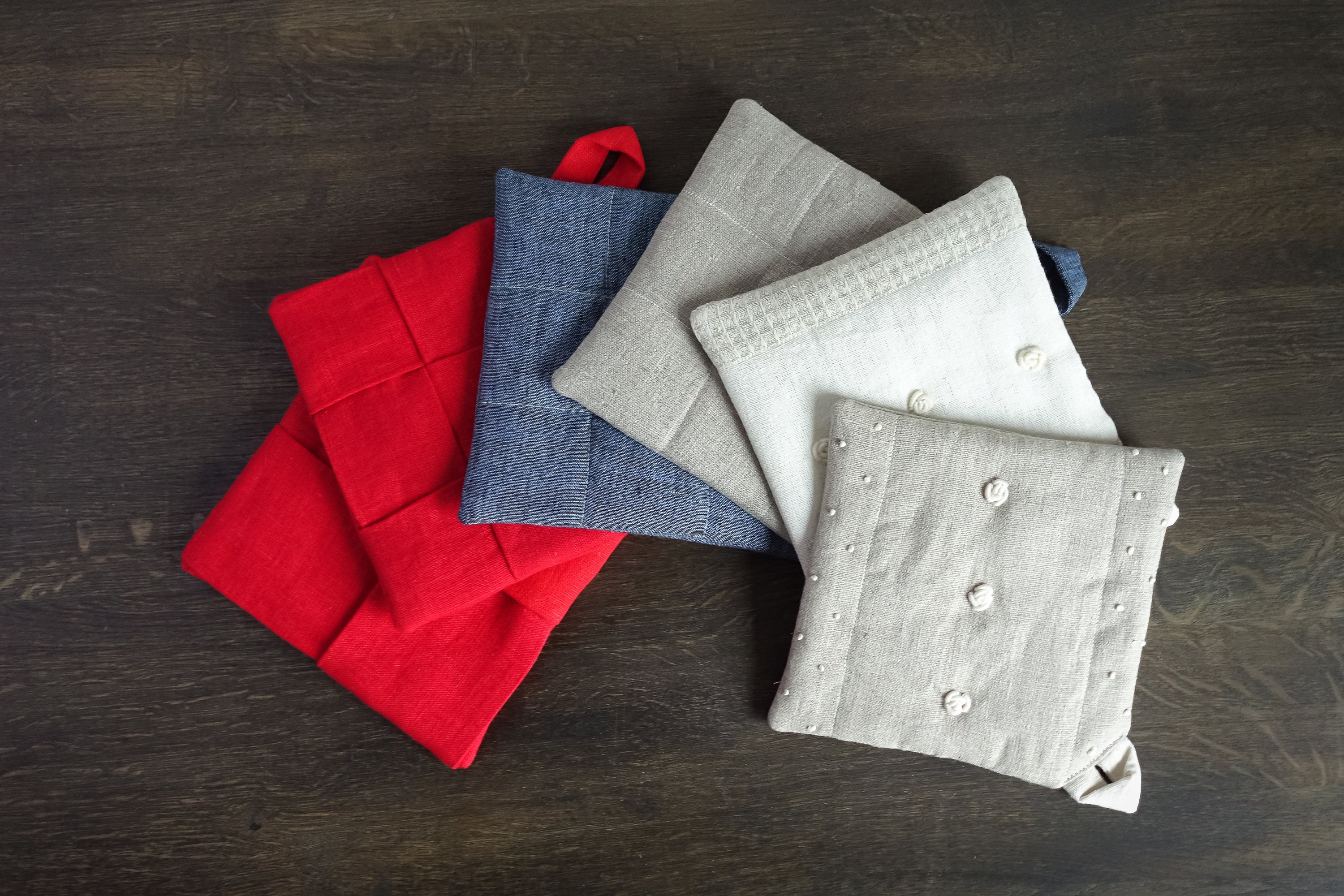 Linen potholder set of 2. Oven potholders. Pan potholder. Etsy