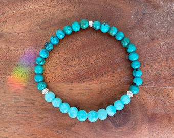 La Reina de Copas~ Pulsera de Amazonita y Turquesa Pulsera de Piedras Preciosas Naturales