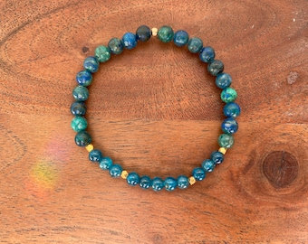 Pulsera de piedras preciosas naturales The Divine Feminine II: Apatita azul y crisocola