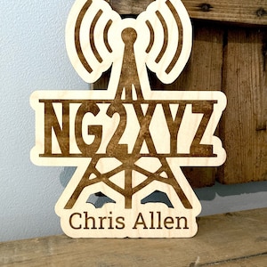HAM Radio  Amateur Radio Call Wood Sign Fully Customizable for your call sign and name or handle Personalized