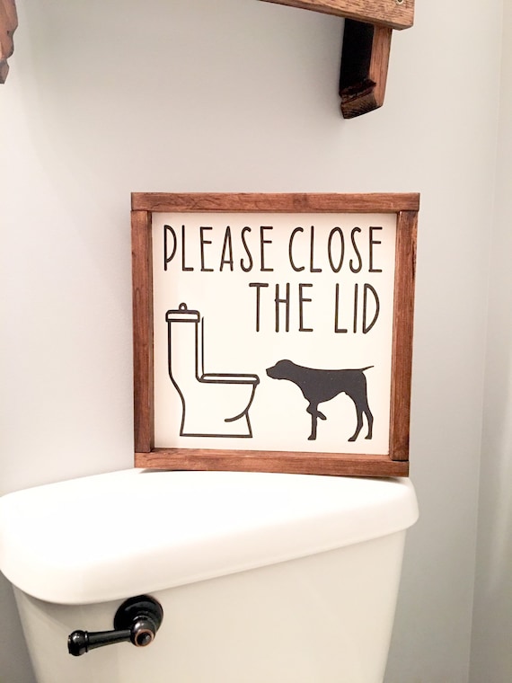 Please close the lid dog of your choice toilet bathroom humor Etsy