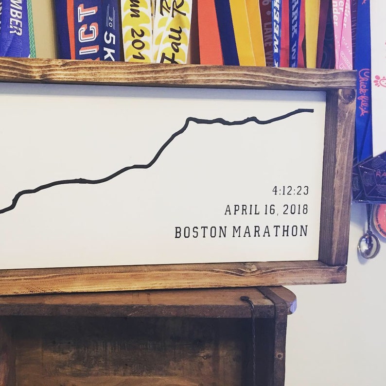 Boston Marathon Route Commemorative Wood Sign Customized - Etsy