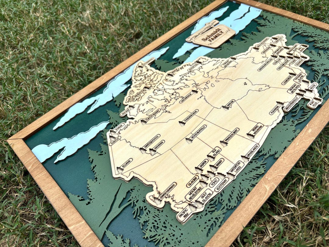 Customizable Wood Canadian National Parks Travel Map - Etsy