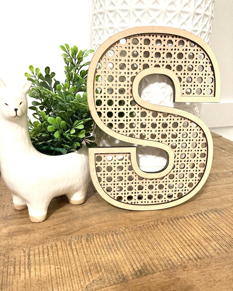 Alphabet Rattan Letter Cane Letter Boho Name Sign Boho Letters Etsy UK