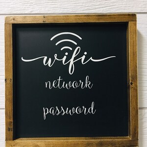 Wifi password sign, square wifi, chalkboard wifi, wifi sign, welcome sign, chalkboard paint sign, closing gift, editable reusable image 2