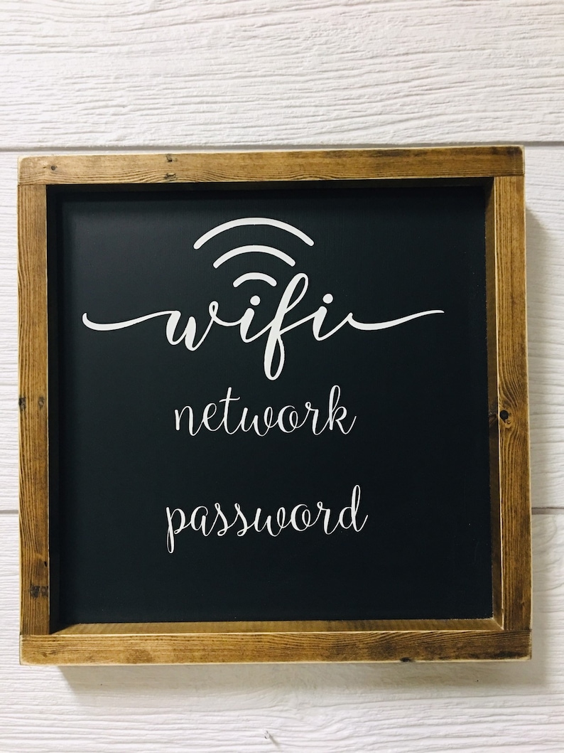 Wifi password sign, square wifi, chalkboard wifi, wifi sign, welcome sign, chalkboard paint sign, closing gift, editable reusable image 2