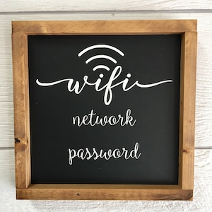 Wifi password sign, square wifi, chalkboard wifi, wifi sign, welcome sign, chalkboard paint sign, closing gift, editable reusable image 1