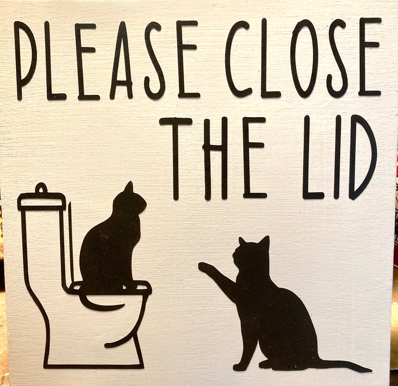 Please close the lid dog of your choice toilet bathroom humor Etsy