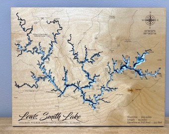 Lewis Smith Lake Map Lake Lewis Smith Map | Etsy