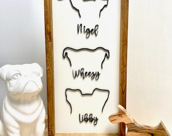 Custom dog ear drawing custom cat ear drawing memorial dog memorial cat sign framed dog laser cut sign
