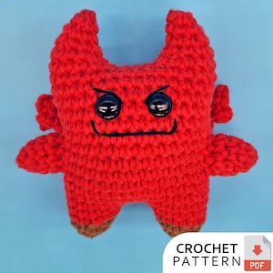 Wzór szydełkowy na małego diabła – broszura PDF z samouczkiem dla początkujących Amigurumi