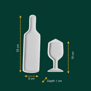 Kitchen Board Silicone Mould (35 cm) & Wine Glass Coaster Mold ~ For Epoxy Resin Coasters, High Quality