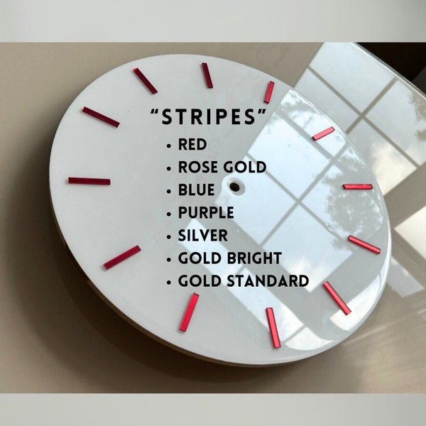 7 colors Mirrored Acrylic Stripes with Squared ends, Hour Clock Marks Dividers - Red, Rose Gold, Blue, Purple, Silver, Gold - 2cm, 3cm