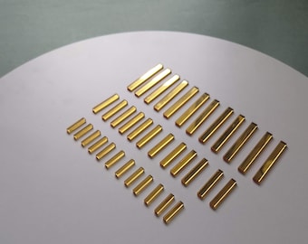 12pcs bandes d’or brillant miroir avec extrémités carrées, marques d’heures pour horloges, 3 tailles, découpe laser acrylique