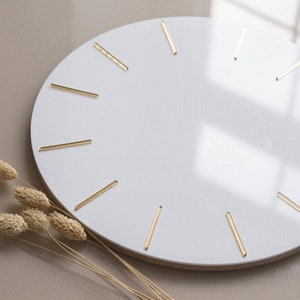 Lux 12pcs Long Thin Mirrored Bright Gold Strips, Hour Marks for Clocks, 2 sizes, Acrylic Laser Cut Dashes