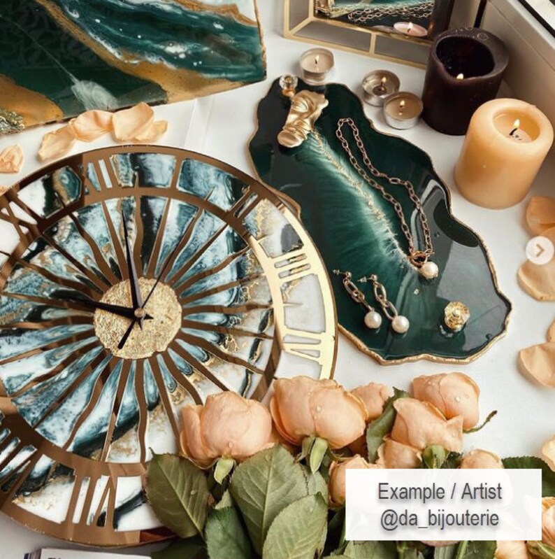 D3050cm the Sun Clock Face Resin Epoxy Wall Clock With Roman Etsy