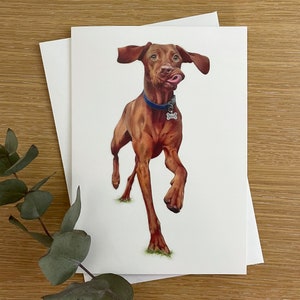 Carte de voeux chien Vizsla - carte de voeux vierge - dessin Vizsla - carte de voeux pour toutes les occasions