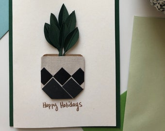 Happy Holidays Plant Greeting Card
