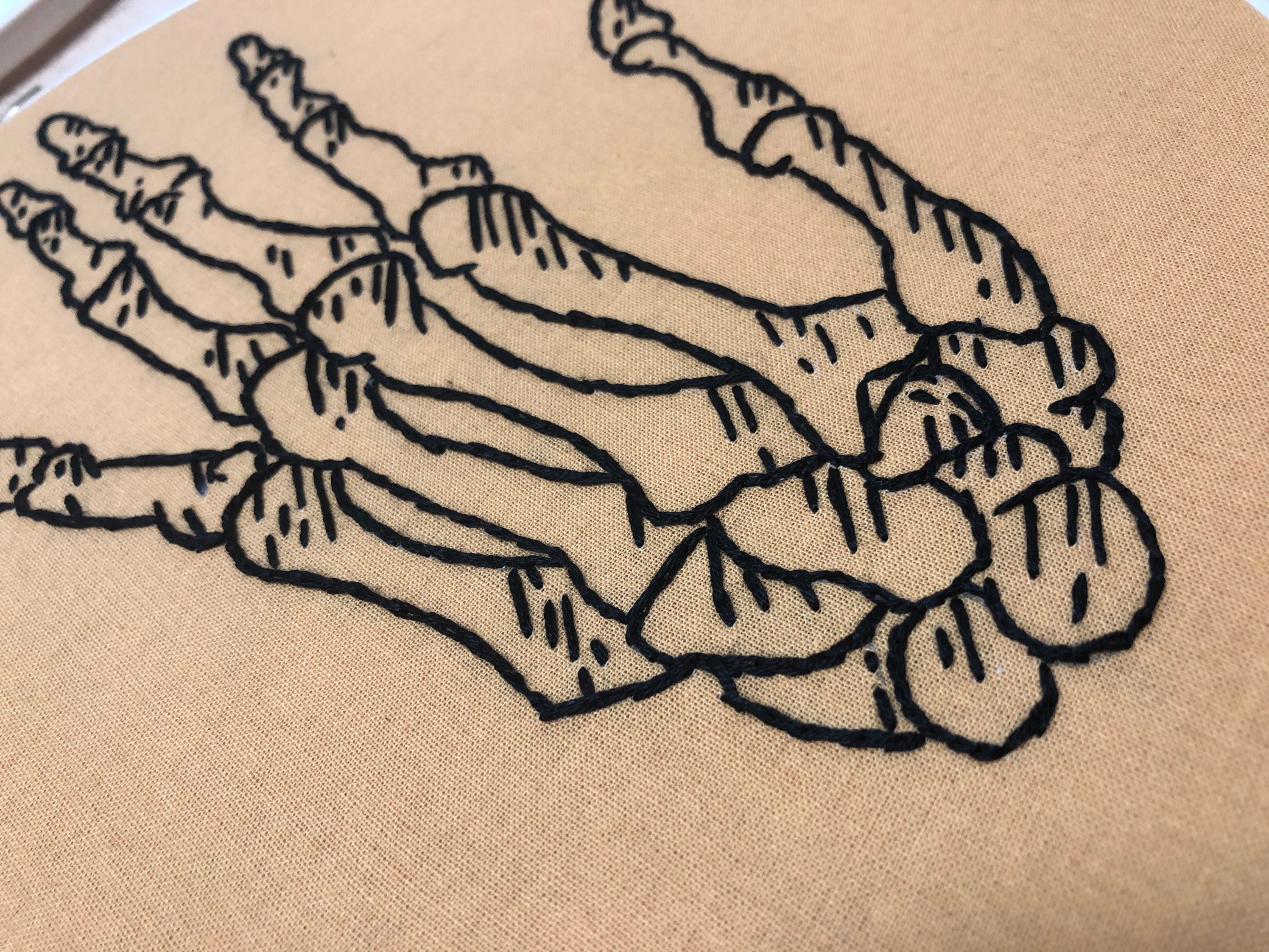 Skeleton hand embroidery art wall hanging decor 10  etsy Skeleton hand embroidery art wall hanging decor 10  etsy