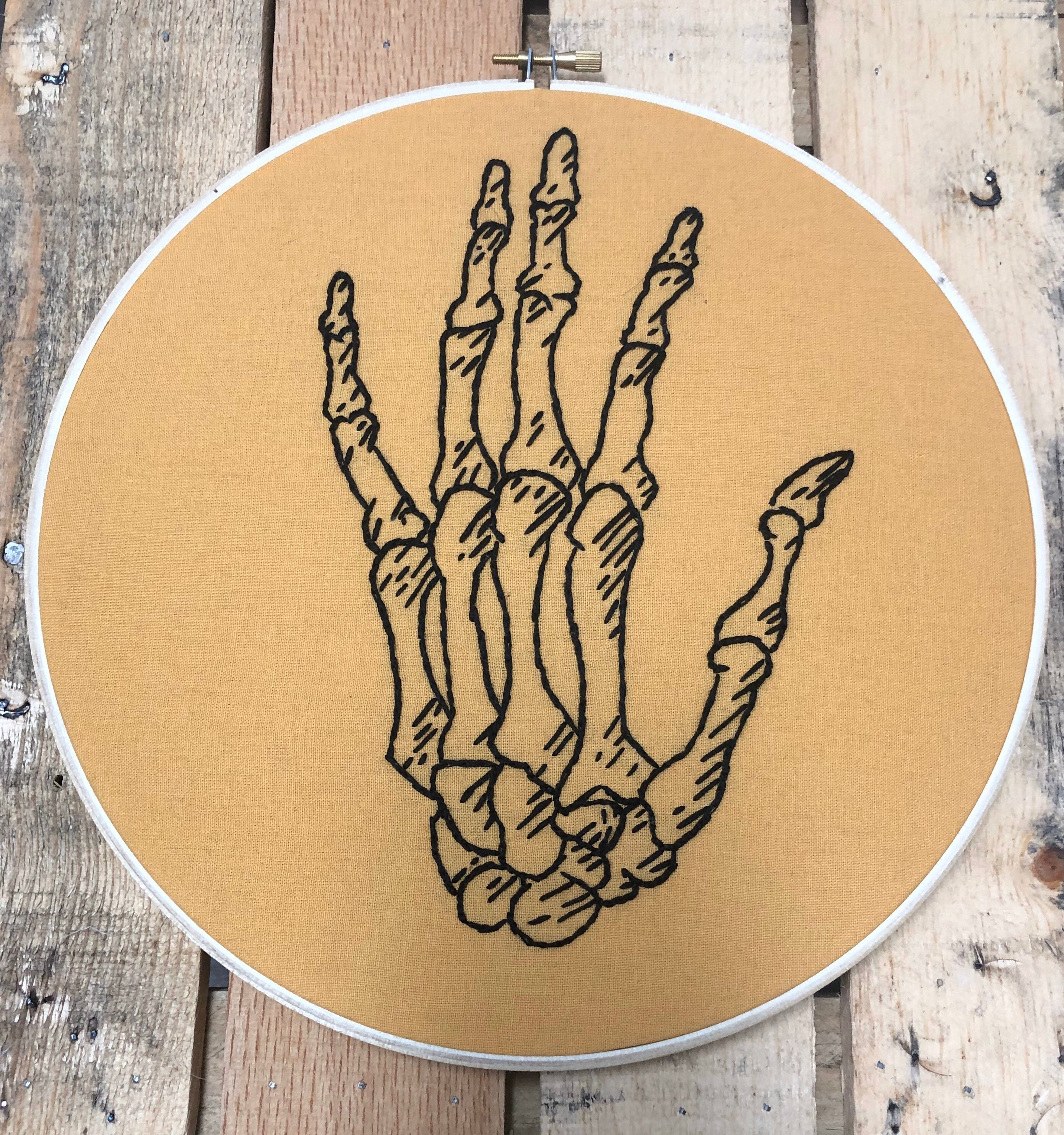 Skeleton hand embroidery art wall hanging decor 10  etsy Skeleton hand embroidery art wall hanging decor 10  etsy