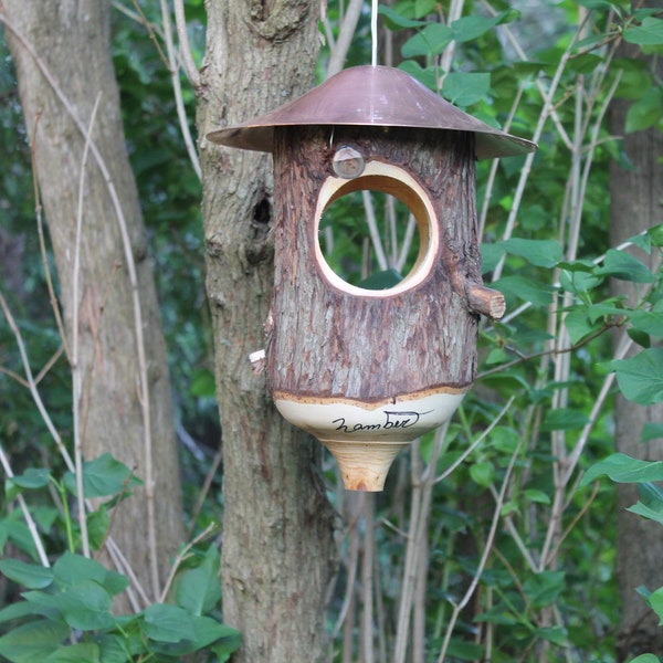 Cabane d'oiseau, maison d'oiseau, mangeoire à graines de tournesol,  jardin, idée cadeau unique, décoration extérieur, nichoir