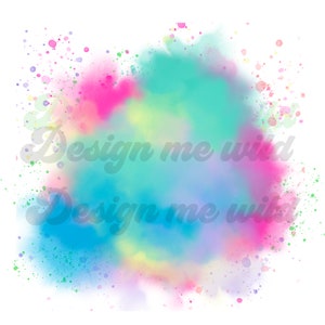 Clipart de respingos de aquarela sonhador, fundo de respingos de tinta PNG, textura de respingos de aquarela, arte digital para download