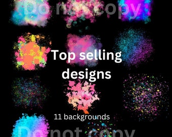 11 Powder Explosion Background Bundle | Sublimation PLR Designs | Sports Photography